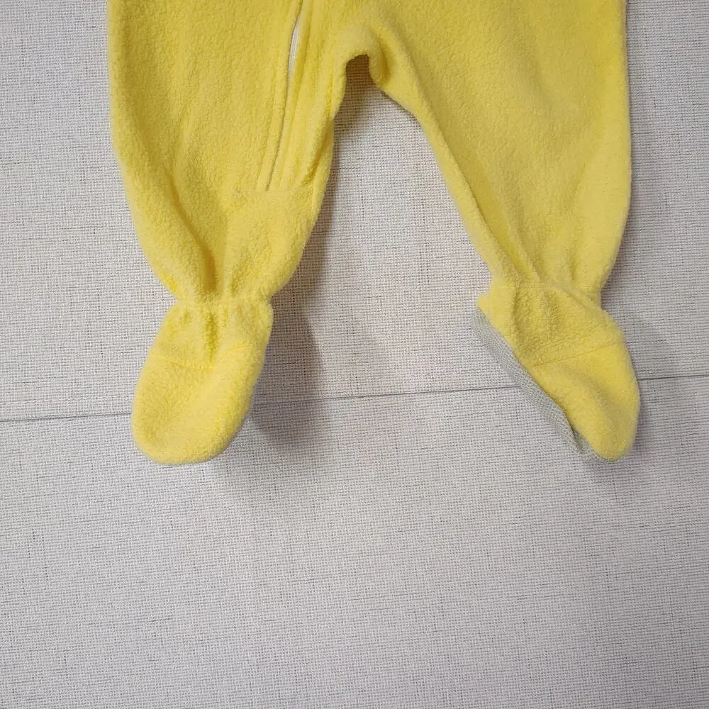 Vintage Carters Baby Yellow Duck Fleece Footed Sleeper 6-12M Rubber Duck